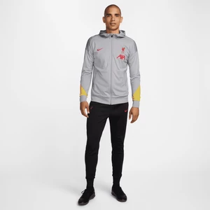 Męski dzianinowy dres piłkarski z kapturem Nike Dri-FIT Liverpool F.C. Strike (wersja trzecia) - Szary