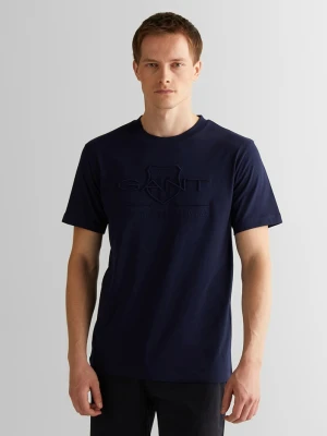 Męski granatowy klasyczny t-shirt regular fit GANT