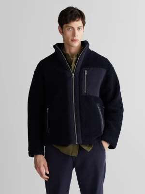 Męski granatowy polar z domieszką wełny GANT