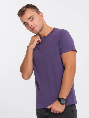 Męski klasyczny bawełniany T-shirt BASIC - fioletowy V9 OM-TSBS-0146
 -                                    L