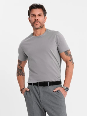 Zdjęcie produktu Męski klasyczny bawełniany T-shirt BASIC - szary V3 - Rozmiar: XL Ombre Clothing