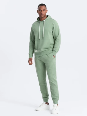 Męski komplet dresowy bluza kangurka + spodnie joggery – zielony V3 Z81
 -                                    XL Ombre