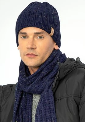 Męski komplet zimowy w drobny wzór granatowy Wittchen