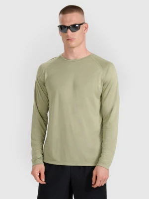 Męski longsleeve do biegania 4F 4FWAW25TFLOM413 - oliwkowy