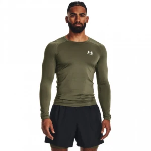 Męski longsleeve treningowy UNDER ARMOUR UA HG Armour Comp LS - khaki