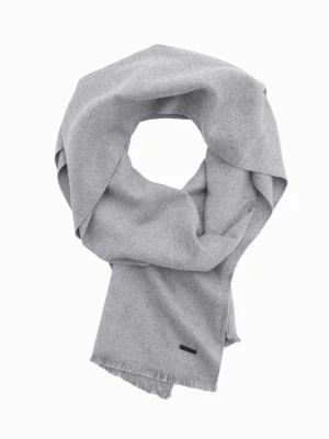 Męski monochromatyczny szalik z frędzlami – szary V3 Ombre Clothing