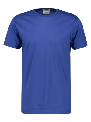 Zdjęcie produktu Męski niebieski dopasowany t-shirt z merceryzowanej bawełny GANT