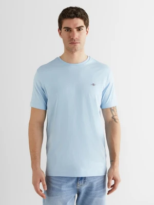 Zdjęcie produktu Męski niebieski t-shirt z okrągłym dekoltem, regularny krój GANT