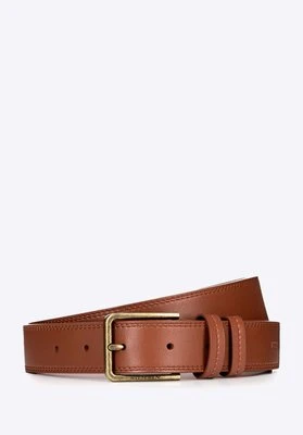 Męski pasek ze skóry z podwójnym stębnowaniem brązowy Wittchen