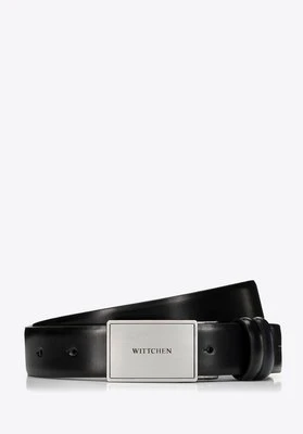 Męski pasek ze skóry z zabudowaną klamrą czarny Wittchen