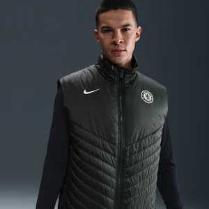 Męski piłkarski bezrękawnik puchowy o średniej grubości Nike Therma-FIT Chelsea F.C. Windrunner - Zieleń