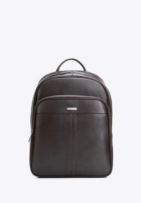 Męski plecak z miejscem na laptopa 14” ze skóry naturalnej ciemny brąz Wittchen