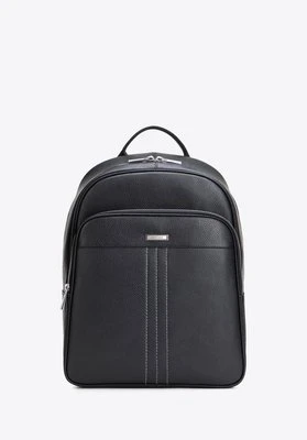 Męski plecak z miejscem na laptopa 14” ze skóry naturalnej czarno - srebrny Wittchen