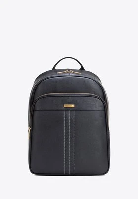 Męski plecak z miejscem na laptopa 14” ze skóry naturalnej czarno - złoty Wittchen
