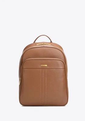 Męski plecak z miejscem na laptopa 14” ze skóry naturalnej jasny brąz Wittchen
