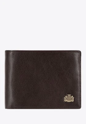 Męski portfel skórzany podwójnie rozkładany brązowy Wittchen