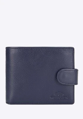 Męski portfel skórzany prosty granatowy Wittchen