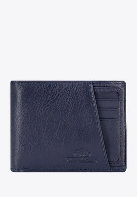 Męski portfel skórzany ścięty po skosie granatowy Wittchen