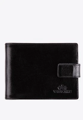 Męski portfel skórzany średni czarno-złoty Wittchen