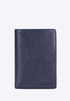Męski portfel skórzany średni z RFID granatowy Wittchen