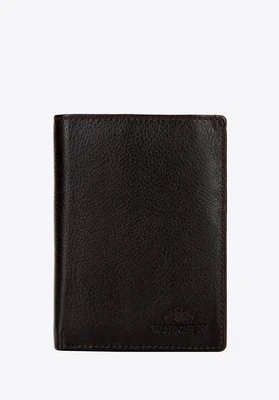 Męski portfel skórzany z podszewką RFID brązowy Wittchen