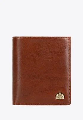 Męski portfel skórzany z podwójną kieszenią duży jasny brąz Wittchen