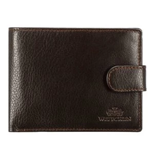 Męski portfel skórzany z przezroczystym panelem brązowy Wittchen