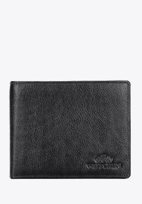 Męski portfel skórzany z rozkładanym panelem czarny Wittchen
