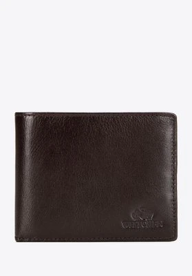 Męski portfel skórzany z wykładanym panelem ciemny brąz Wittchen