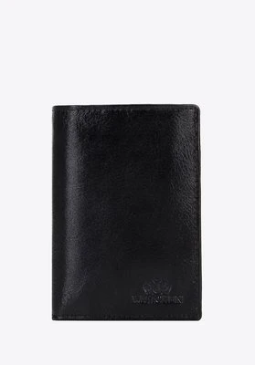 Męski portfel skórzany z wysuwanym panelem czarno-złoty Wittchen