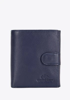 Męski portfel skórzany z zapięciem na napę granatowy Wittchen