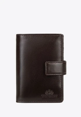 Męski portfel skórzany z zapięciem na napę średni brązowy Wittchen