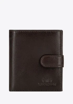 Męski portfel skórzany z zapięciem na pasek z napą brązowy Wittchen