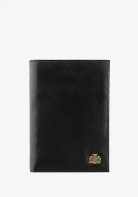 Męski portfel z połyskliwej skóry czarny Wittchen