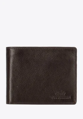 Męski portfel z RFID skórzany z dwoma suwakami z ochroną kart brązowy Wittchen