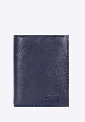 Męski portfel ze skóry mały z RFID granatowy Wittchen