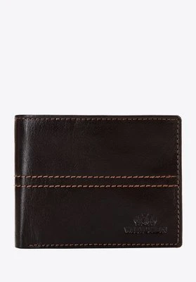 Męski portfel ze skóry naturalnej z przeszyciem na środku brązowy Wittchen