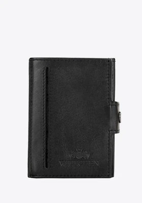 Męski portfel ze skóry składany z miejscem na brelok czarny Wittchen