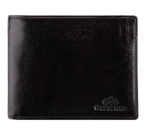 Męski portfel ze skóry z rozkładanym panelem czarny Wittchen