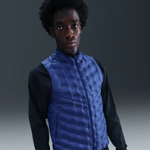 Męski puchowy bezrękawnik do biegania Nike Therma-FIT ADV Repel AeroLoft - Niebieski