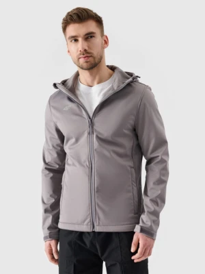 Męski softshell wiatroodporny z kapturem 4F NOSH4-SFM001B - szary
