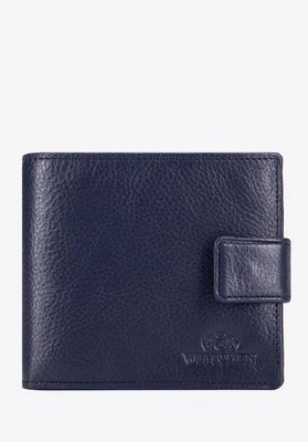 Męski średni portfel skórzany z RFID granatowy Wittchen