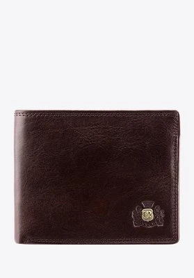 Męski średni portfel ze skóry naturalnej cielęcej brązowy Wittchen