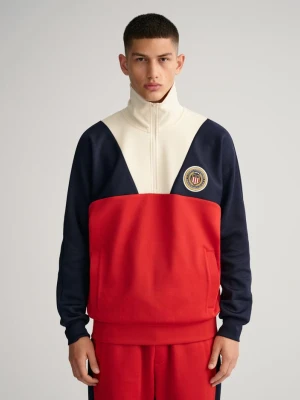 Męski sweter dresowy rozpinany do połowy z motywem crest shield GANT