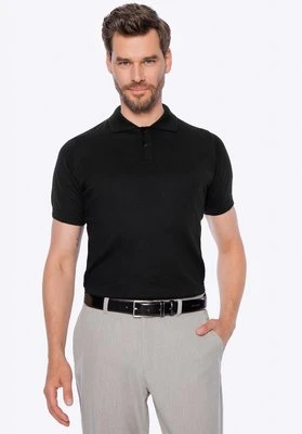 Męski sweter z krótkim rękawem z domieszką kaszmiru czarny Wittchen