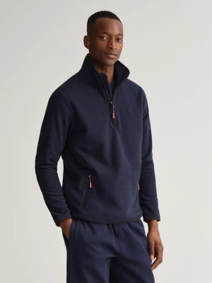 Męski sweter z lekkiego polaru rozpinany do połowy GANT