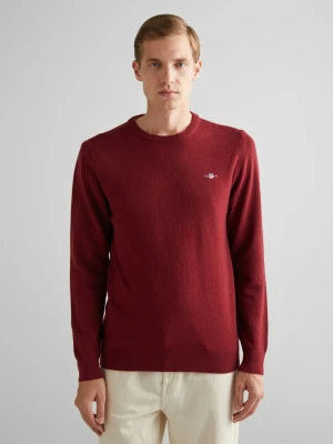 Męski sweter z okrągłym dekoltem w kolorze czerwonym regular fit GANT