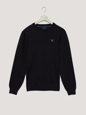 Męski Sweter z Wełny I Bawełny z Okrągłym Dekoltem GANT