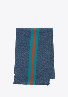 Męski szal jedwabny we wzory niebiesko - pomarańczowy Wittchen