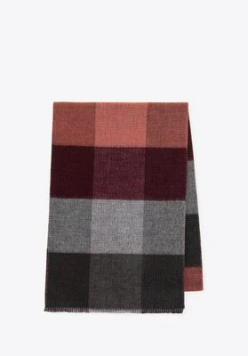 Męski szal w kratę bordowo - szary Wittchen